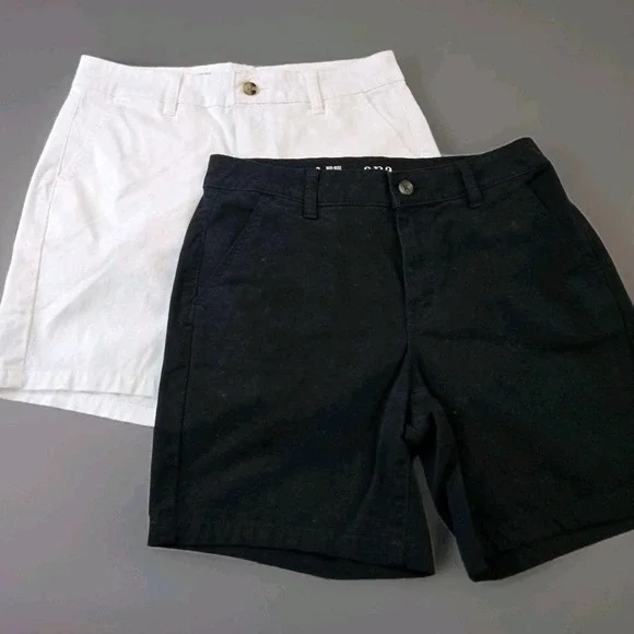 Lot Of 2 A.N.A. Women's Twill Bermuda Shorts 1 White 1 Black 7" Inseam Size 6 - Picture 2 of 10